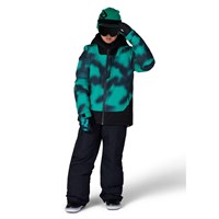 686 Gateway Shell Jacket - Boy's - Deep Green Dark Skies Colorblk
