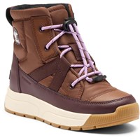 Sorel Big Kids Whitney III Mid Waterproof Boot - Youth - Dark Auburn / Red Lodge