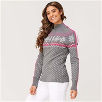 Krimson Klover Snowhut 1/4 Zip Neck Sweater - Women's - M. Grey