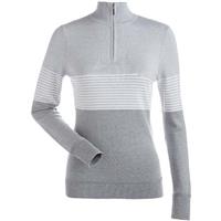 Nils Riley 1/4 Zip T-Neck Sweater - Women's - Steel Grey / Silver / White