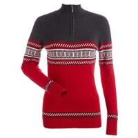 Nils Terri 1/4 Zip Sweater - Women's - Red / Charcoal / Winter White