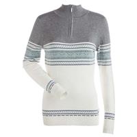 Nils Terri 1/4 Zip Sweater - Women's - Winter White / Steel Grey / Celadon