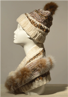 Mitchie's Matchings Knitted Hat & Scarf Set - Women's - Off White