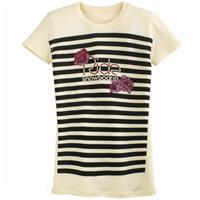 Ride Flower Stripe Logo T-Shirt - Women's - Pale Yellow
