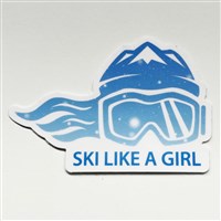 Ski Like A Girl 3 Let It Snow Sticker - Ski Like A Girl
