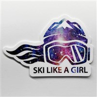 Ski Like A Girl 3 Galaxy Sticker - Ski Like A Girl