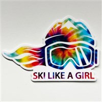 Ski Like A Girl 3 Tie-Dye Sticker - Ski Like A Girl