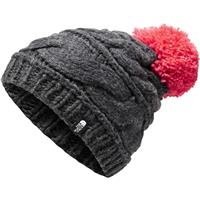 The North Face Triple Cable Beanie - Women's - Dark Grey Heather / Teaberry Pink