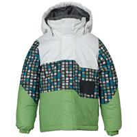 Burton Minishred Fray Jacket - Boy's - Toke Grey / Mini Blocks Print / Lime