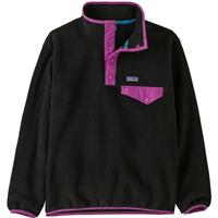Patagonia Lightweight Snap-T Pullover - Youth - Black w/ Amaranth Pink (BLAM)