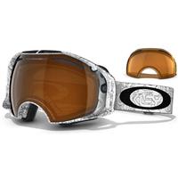 Oakley Airbrake Snow Goggle - White Factory Text Frame / Black Iridium Lens + Persimmon Lens (57-396)