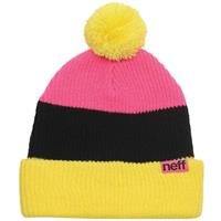 Neff Snappy Beanie - Yellow / Black / Pink