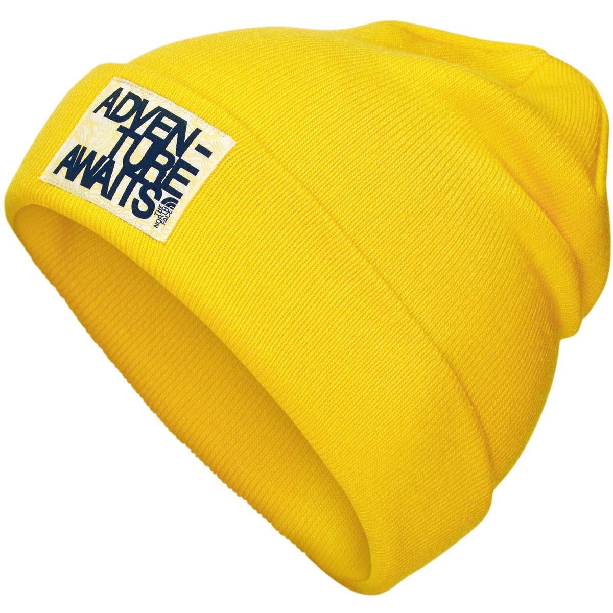 yellow north face beanie