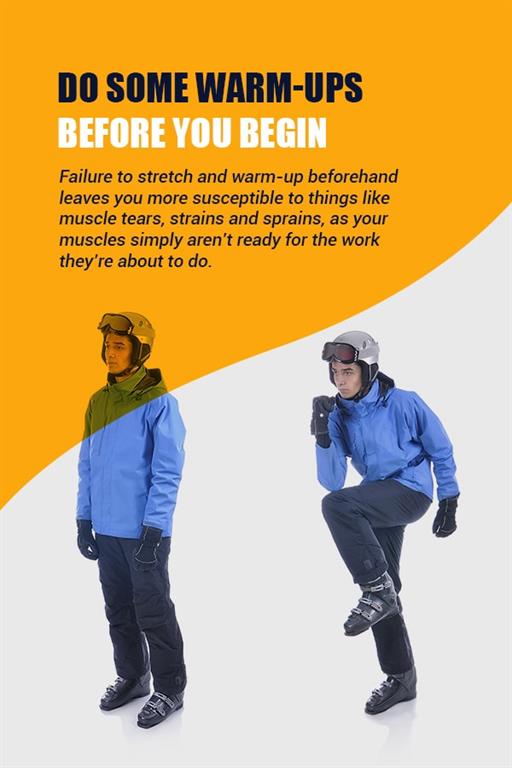 do warm ups before skiing and snowboarding to prevent injuries
